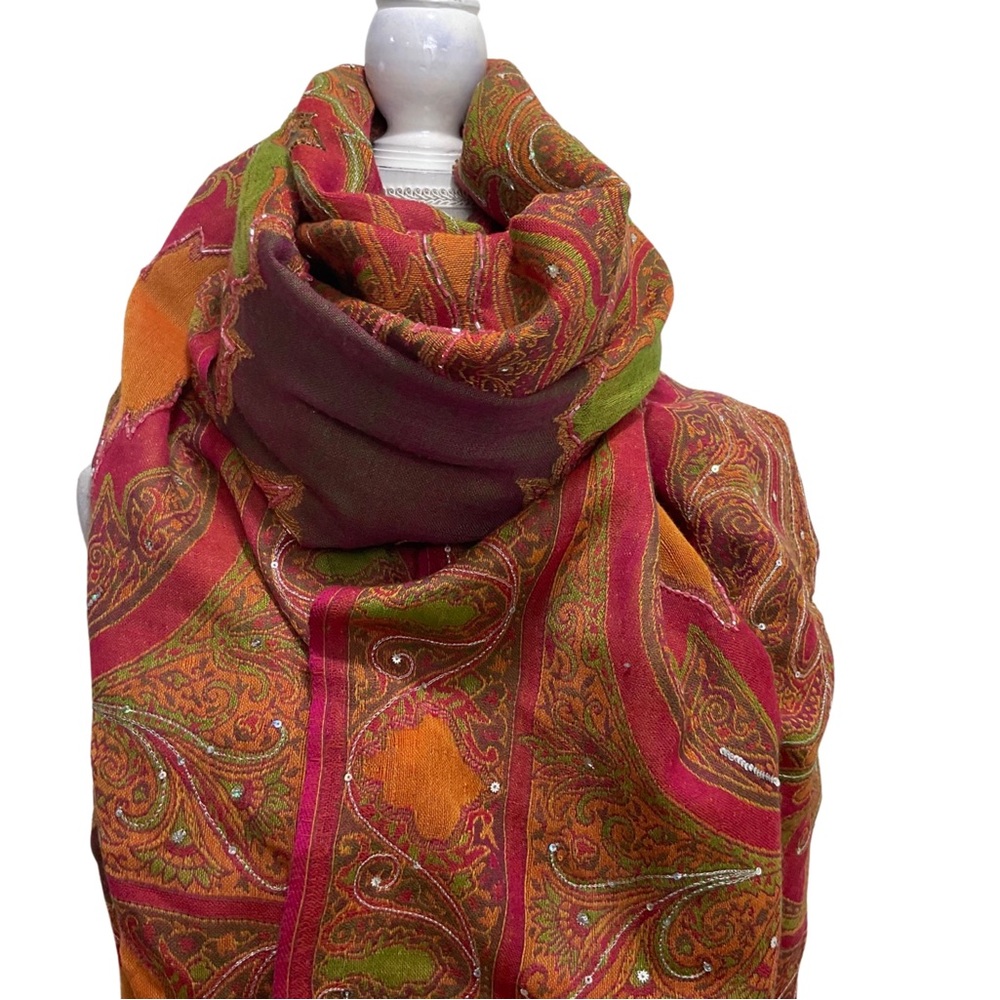 Bernie of New York 100% Wool Scarf Large Scarf Wrap - Picture 3 of 12